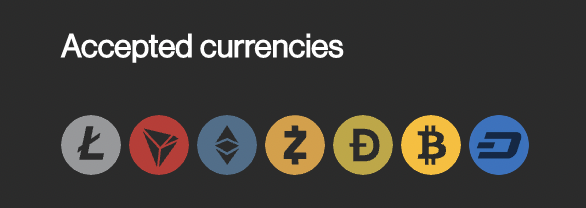 Accepted Cryptocurrencies FortuneJack
